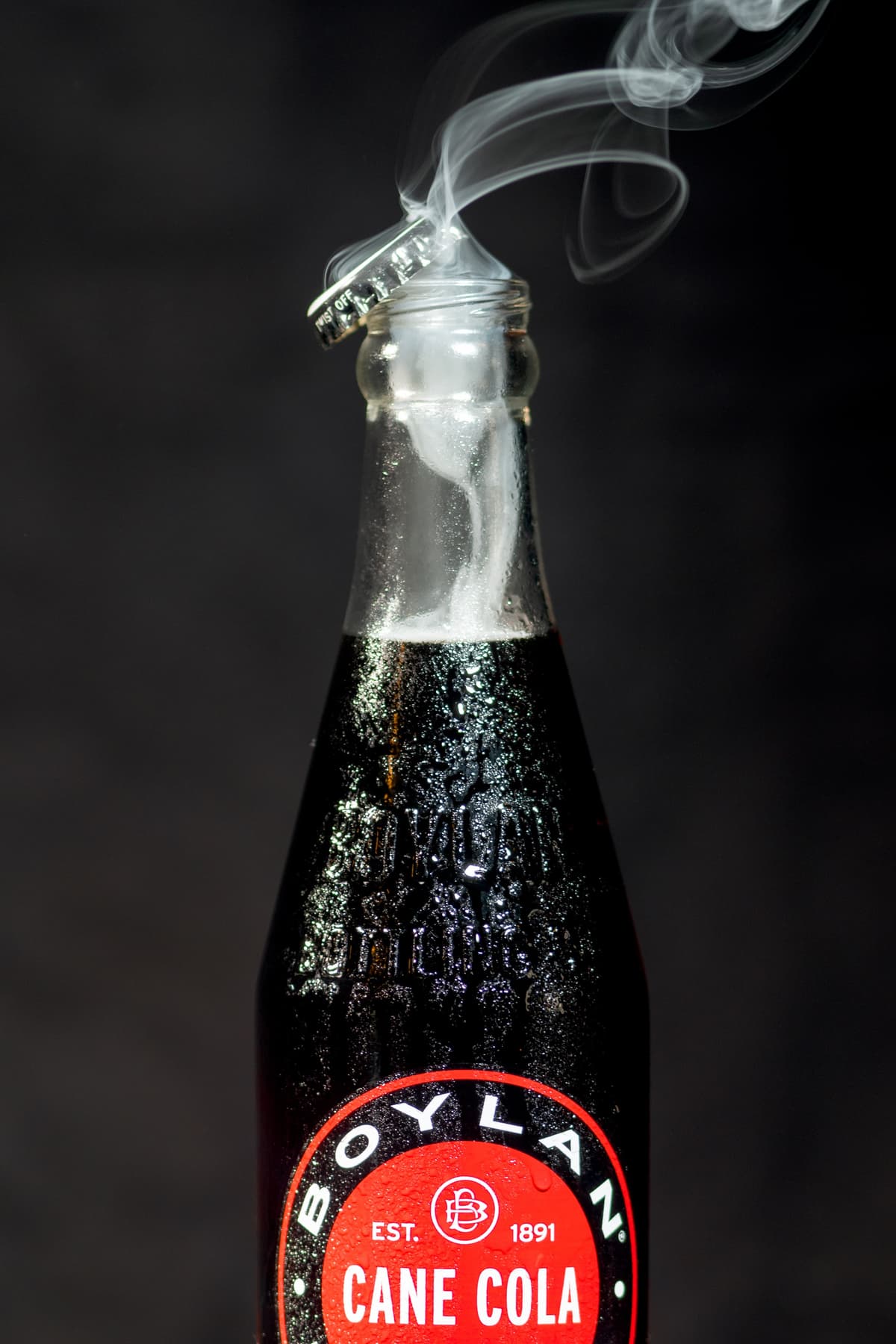Boylan Cane Cola bottle with steam